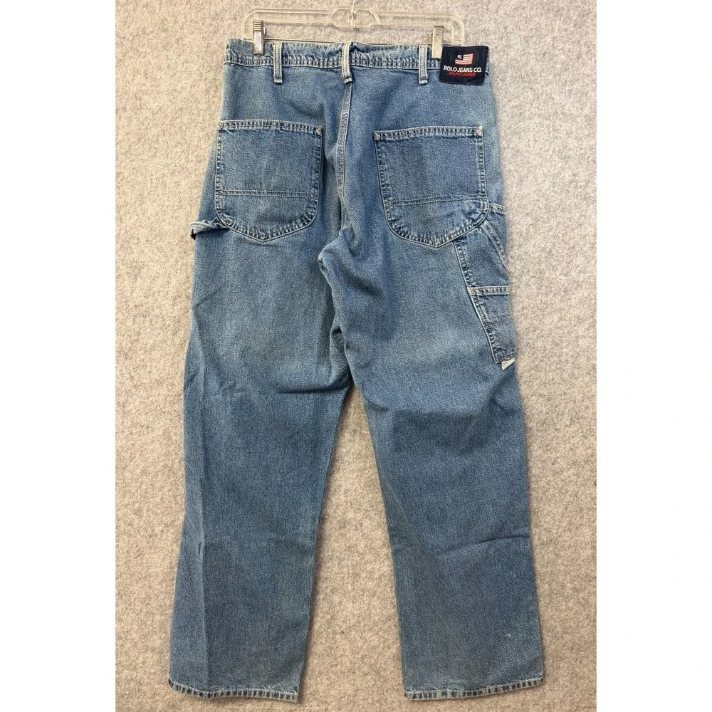 Polo Jeans Co. Ralph Lauren Men Blue Vintage Carpenter Denim Jeans Sz 31x32